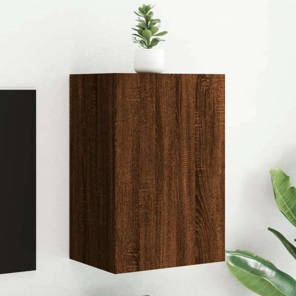 vidaXL Vegghengt TV-benk brun eik 40,5x30x60 cm konstruert tre