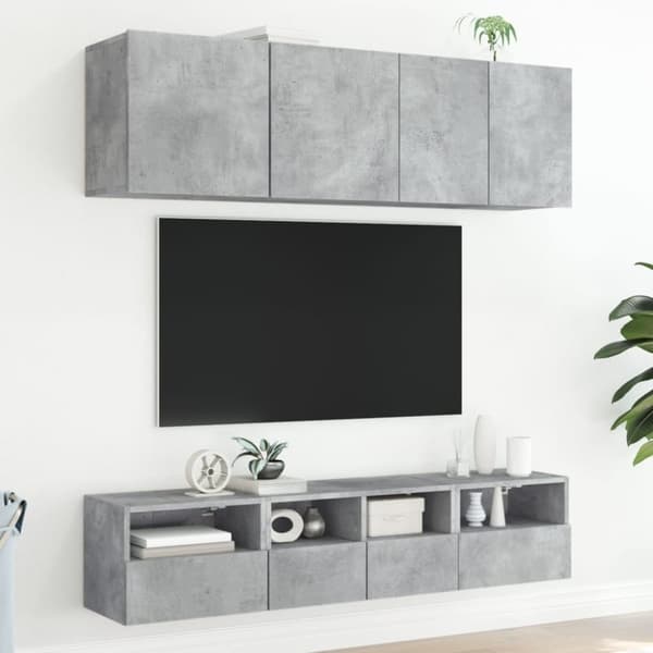 vidaXL Vegghengt TV-benk betonggrå 40x30x30 cm konstruert tre