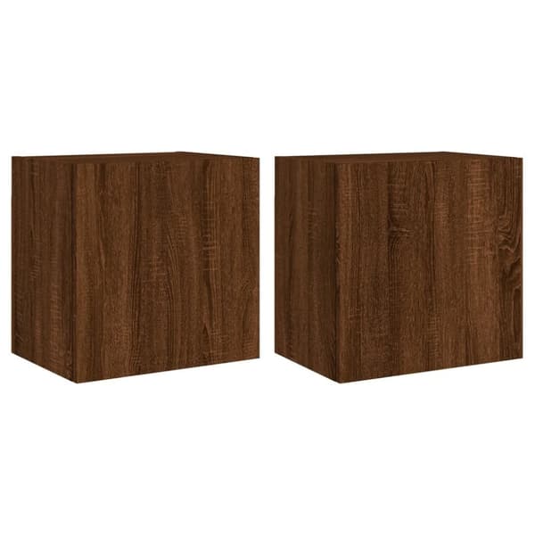 vidaXL Vegghengte TV-benker 2 stk brun eik 40,5x30x40cm konstruert tre