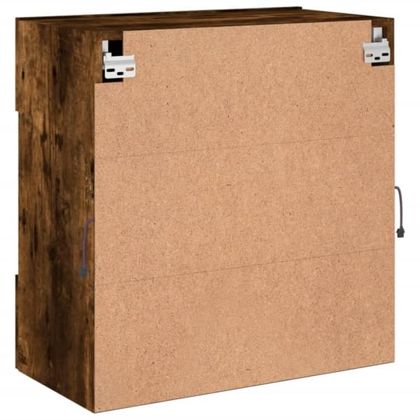 vidaXL Väggmonterad tv-bänk LED rökfärgad ek 58,5x30x60,5 cm