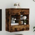 Miniatyrbild 1 av 11: vidaXL Väggmonterad tv-bänk LED rökfärgad ek 58,5x30x60,5 cm