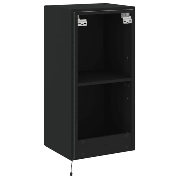 vidaXL Vegghengt TV-benk med LED svart 40,5x35x80 cm