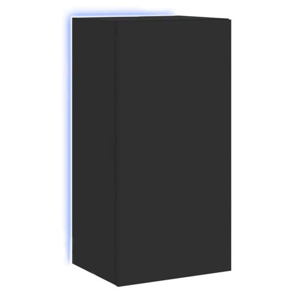 vidaXL Vegghengt TV-benk med LED svart 40,5x35x80 cm
