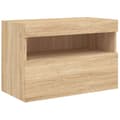 Miniatyrbilde 3 av 11: vidaXL Vegghengt TV-benk med LED sonoma eik 60x30x40 cm