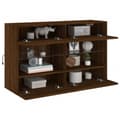 Miniatyrbilde 6 av 11: vidaXL Vegghengt TV-benk med LED-lys brun eik 98,5x30x60,5 cm