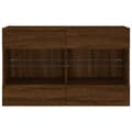 Miniatyrbilde 7 av 11: vidaXL Vegghengt TV-benk med LED-lys brun eik 98,5x30x60,5 cm