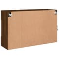 Miniatyrbilde 10 av 11: vidaXL Vegghengt TV-benk med LED-lys brun eik 98,5x30x60,5 cm