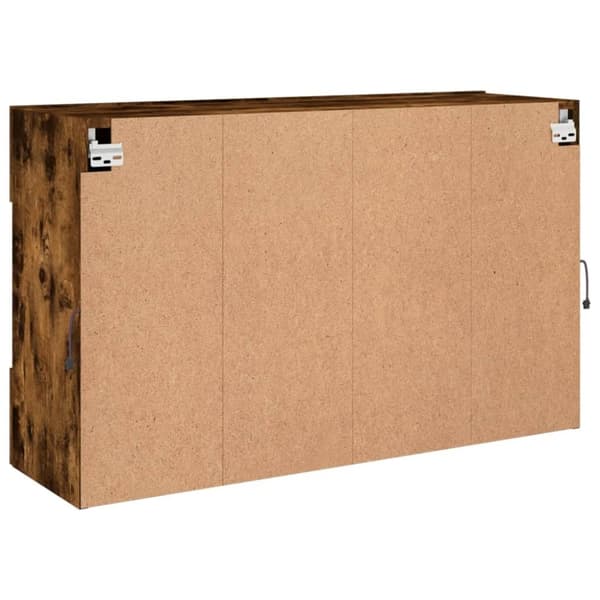 vidaXL Väggmonterad tv-bänk LED rökfärgad ek 98,5x30x60,5 cm