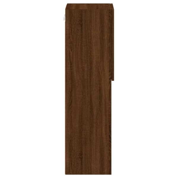 vidaXL Tv-bänk med LED-belysning 2 st brun ek 30,5x30x102 cm