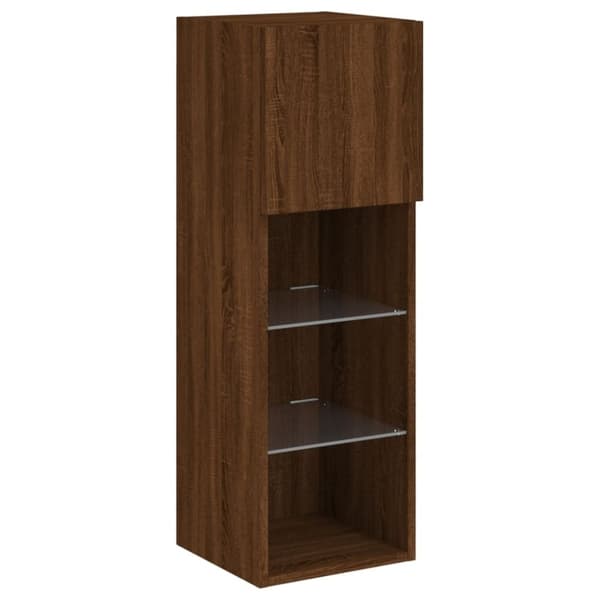vidaXL Tv-bänk med LED-belysning 2 st brun ek 30,5x30x90 cm