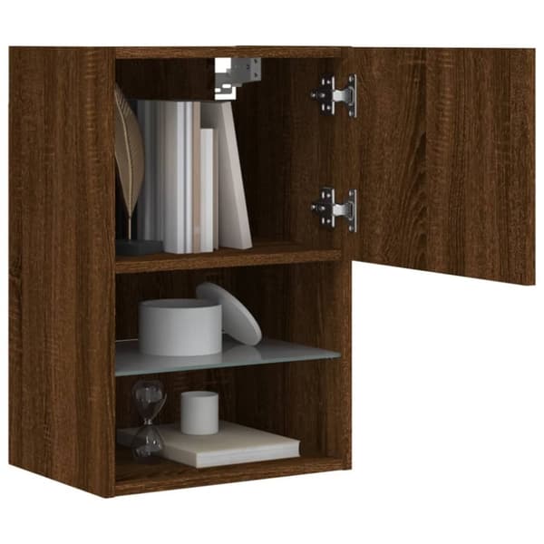 vidaXL TV-benker med LED-lys 2 stk brun eik 40,5x30x60 cm