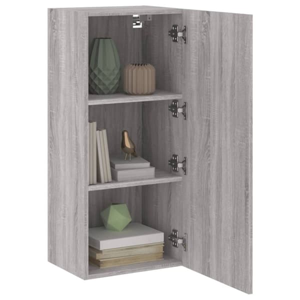 vidaXL Vegghengt TV-benk grå sonoma 40,5x30x90 cm konstruert tre