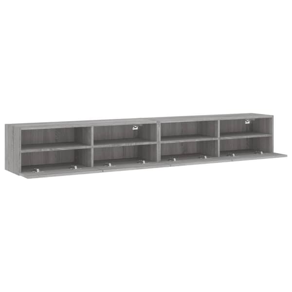 vidaXL Vegghengte TV-benker 2stk grå sonoma 100x30x30cm konstruert tre