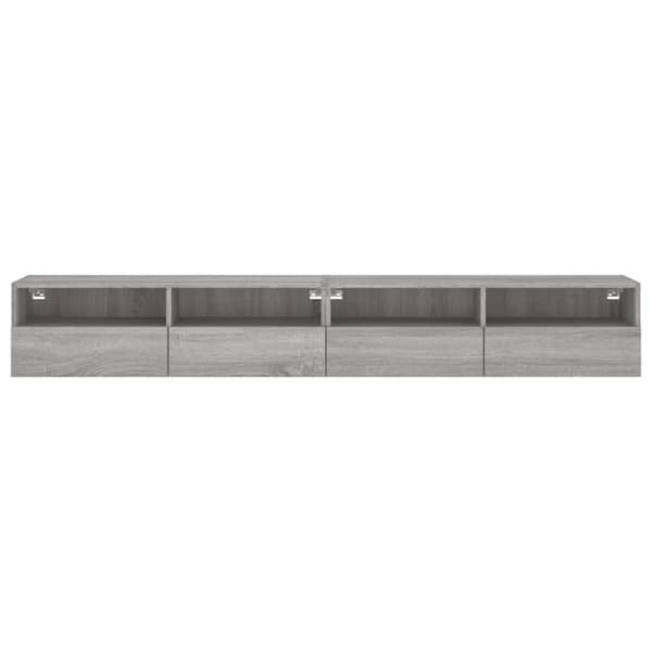 vidaXL Vegghengte TV-benker 2stk grå sonoma 100x30x30cm konstruert tre