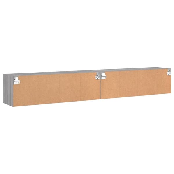 vidaXL Vegghengte TV-benker 2stk grå sonoma 100x30x30cm konstruert tre