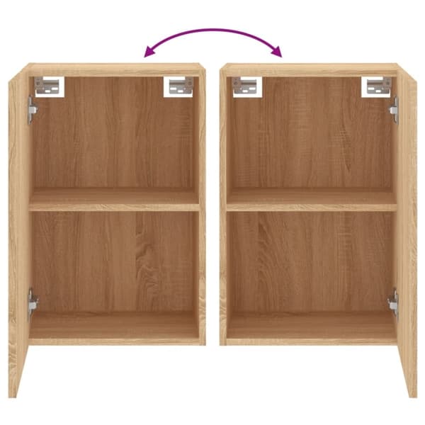 vidaXL Väggmonterad tv-bänk sonoma-ek 40,5x30x60 cm konstruerat trä