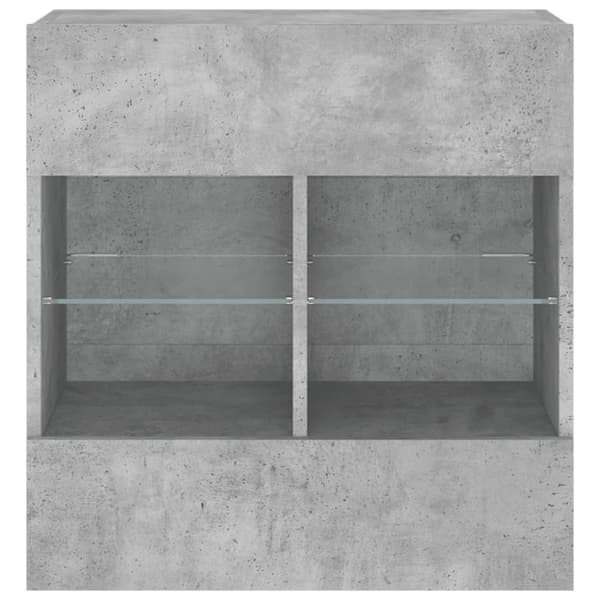 vidaXL Vegghengt TV-benk med LED-lys betonggrå 58,5x30x60,5 cm