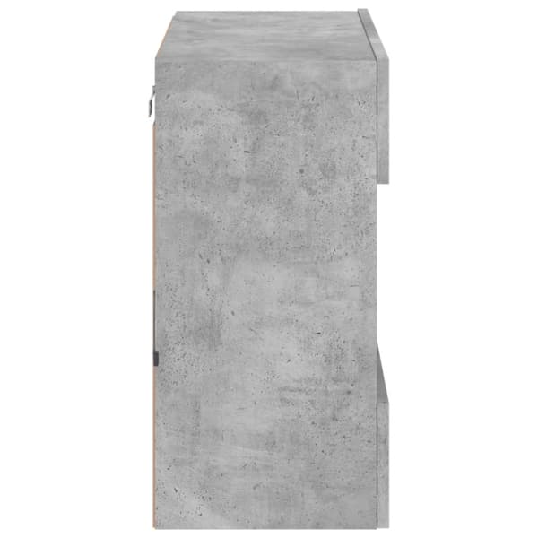 vidaXL Vegghengt TV-benk med LED-lys betonggrå 58,5x30x60,5 cm