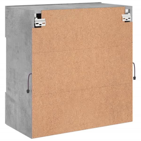 vidaXL Vegghengt TV-benk med LED-lys betonggrå 58,5x30x60,5 cm