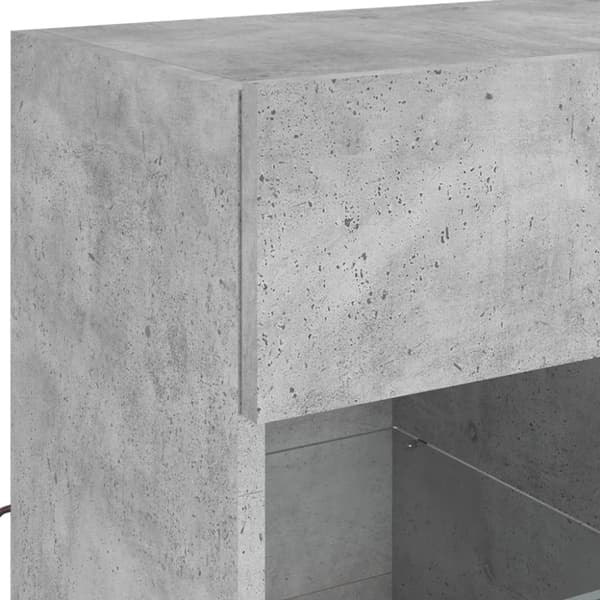 vidaXL Vegghengt TV-benk med LED-lys betonggrå 58,5x30x60,5 cm