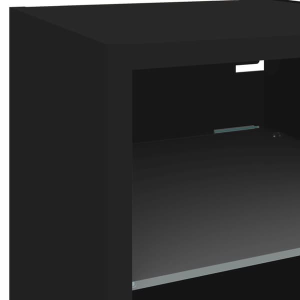 vidaXL Vegghengt TV-benk med LED svart 30x28,5x30 cm