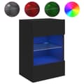 Miniatyrbild 5 av 11: vidaXL Väggmonterad tv-bänk LED 2 st svart 40x30x60,5 cm
