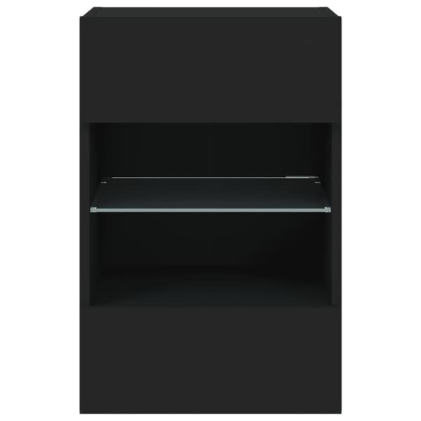 vidaXL Väggmonterad tv-bänk LED 2 st svart 40x30x60,5 cm