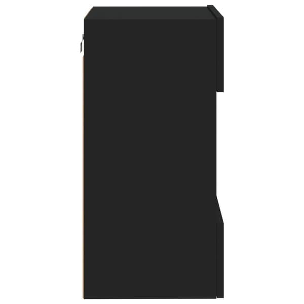 vidaXL Väggmonterad tv-bänk LED 2 st svart 40x30x60,5 cm