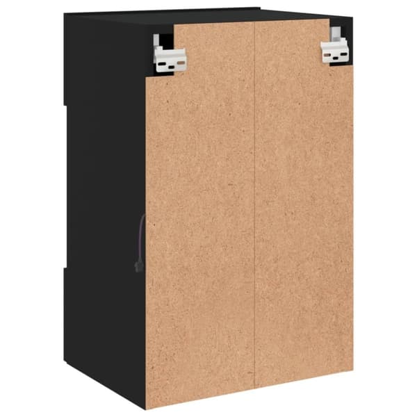 vidaXL Väggmonterad tv-bänk LED 2 st svart 40x30x60,5 cm
