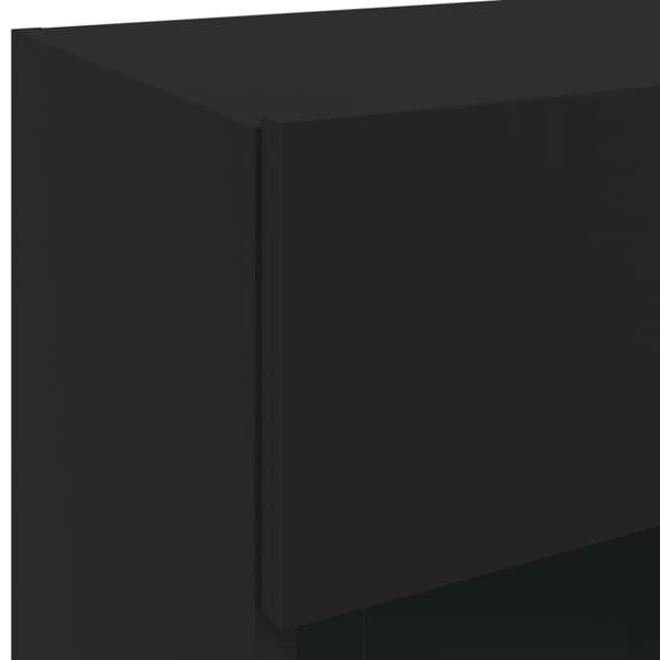 vidaXL Väggmonterad tv-bänk LED 2 st svart 40x30x60,5 cm