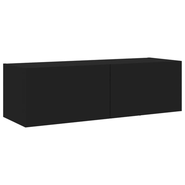 vidaXL Vegghengte TV-benker med LED 3 stk svart