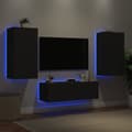 Miniatyrbilde 1 av 11: vidaXL Vegghengte TV-benker med LED 3 stk svart
