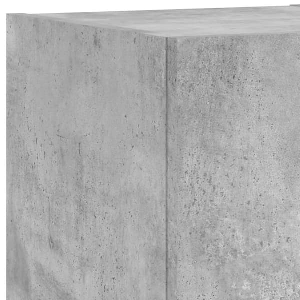 vidaXL Vegghengte TV-benker med LED 4 stk betonggrå