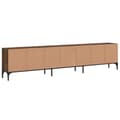 Miniatyrbilde 7 av 11: vidaXL TV-benk med skuff røkt eik 200x25x44 cm konstruert tre