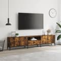 Miniatyrbilde 2 av 11: vidaXL TV-benk med skuff røkt eik 200x25x44 cm konstruert tre