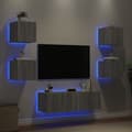 Miniatyrbillede 1 af 11: vidaXL væghængt tv-møbel 5 dele LED-lys grå sonoma-eg
