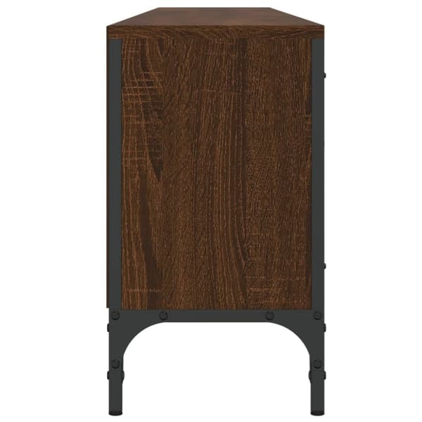 vidaXL Tv-bänk med låda brun ek 200x25x44 cm konstruerat trä