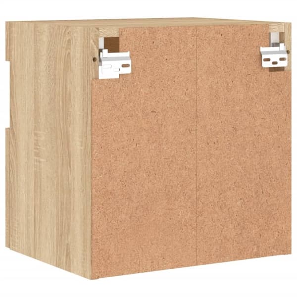 vidaXL væghængt tv-bord med LED-lys 40x30x40 cm sonoma-eg
