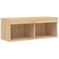 Miniatyrbilde 9 av 11: vidaXL Vegghengte TV-enheter med LED 8 deler sonoma eik konstruert tre