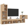 Miniatyrbild 5 av 11: vidaXL Tv-bänk 4 delar LED sonoma-ek konstruerat trä