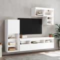 Miniatyrbilde 4 av 11: vidaXL Vegghengte TV-enheter med LED 6 deler hvit konstruert tre