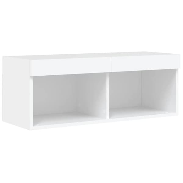 vidaXL Vegghengte TV-enheter med LED 6 deler hvit konstruert tre