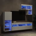Miniatyrbilde 1 av 11: vidaXL Vegghengte TV-enheter med LED 6 deler hvit konstruert tre