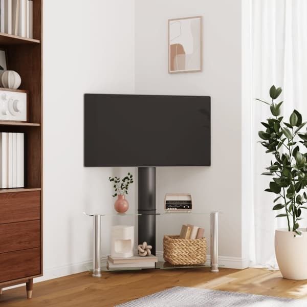 vidaXL TV-taso kulmaan 2 tasoa 32-70" tv:lle musta ja hopea