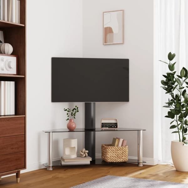 vidaXL TV-taso kulmaan 2 tasoa 32-70" tv:lle musta ja hopea