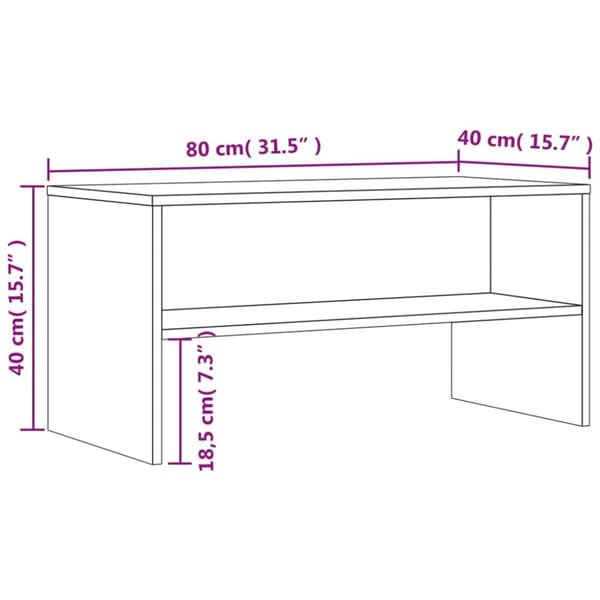 vidaXL TV-benk røkt eik 80x40x40 cm konstruert tre