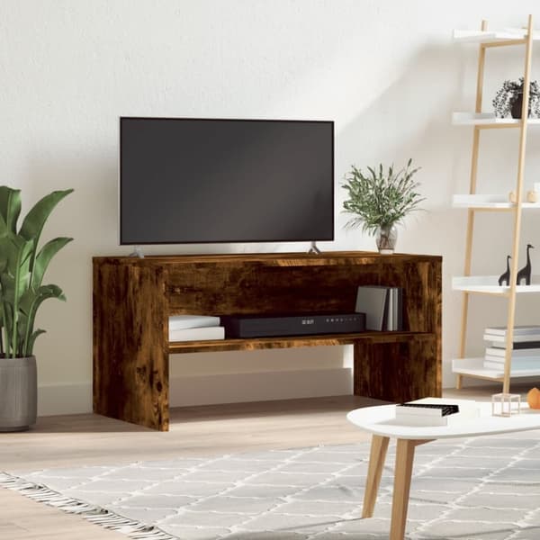 vidaXL TV-benk røkt eik 80x40x40 cm konstruert tre