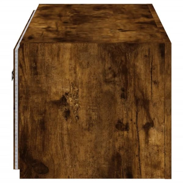 TV-seinäkaappi LED-valoilla savutammi 80x35x31 cm