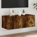 Pikkukuva 1 / 10: TV-seinäkaappi LED-valoilla savutammi 80x35x31 cm