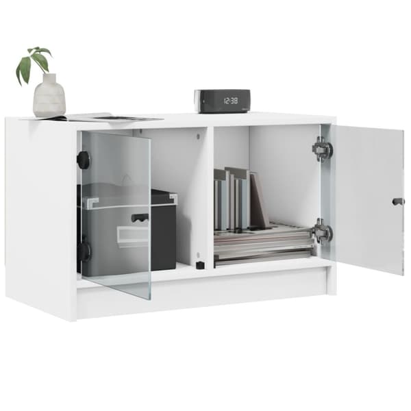 vidaXL TV-benk med dør hvit 68x37x42 cm